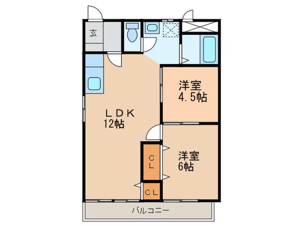 あらきコーポＢの物件間取画像